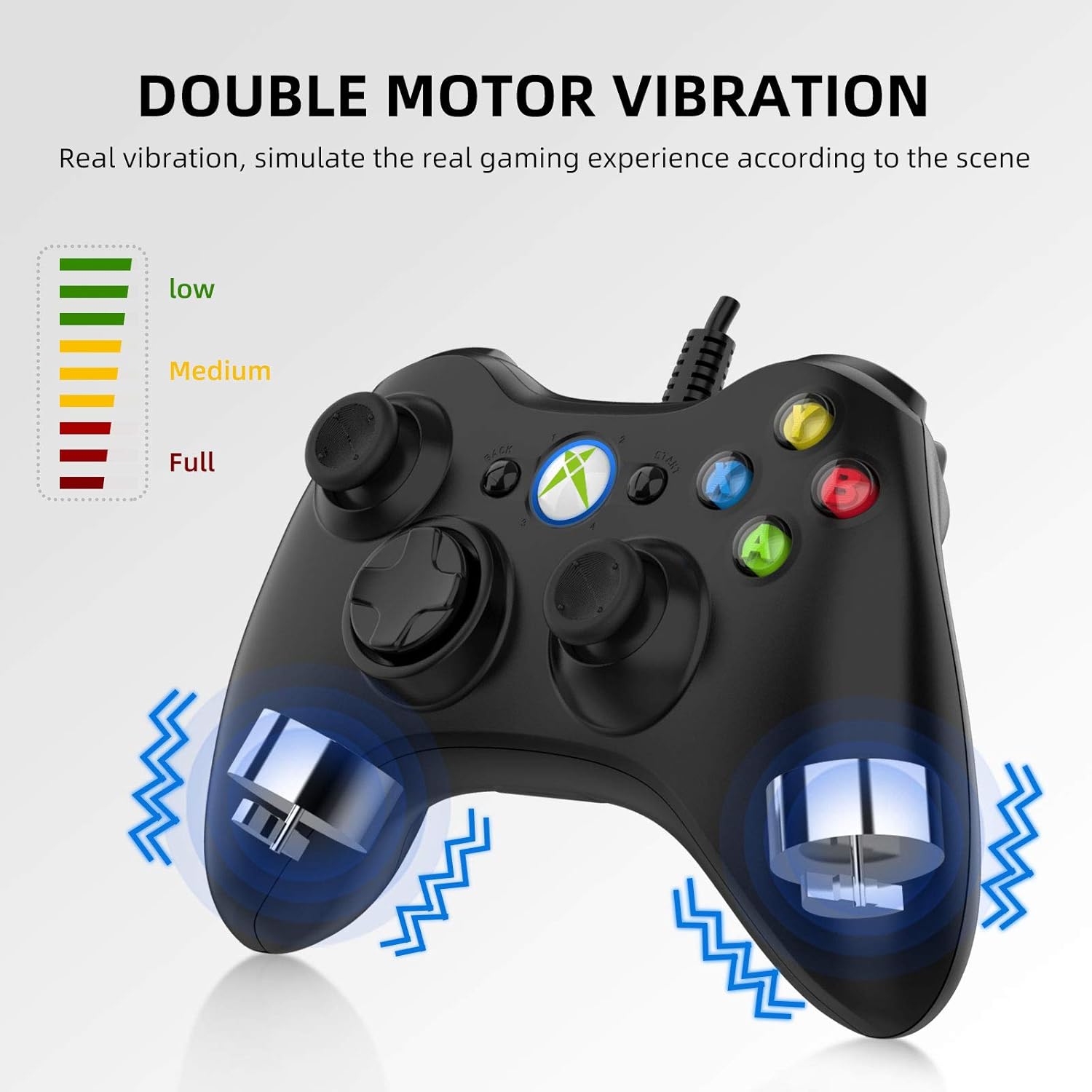 Game Controller for Xbox 360,Wired Xbox 360 Controller for PC Windows 7/8 /8.1/10/ Microsoft Xbox360/Xbox 360 Slim USB Gamepad, Joypad with Dual Vibration : Video Games
