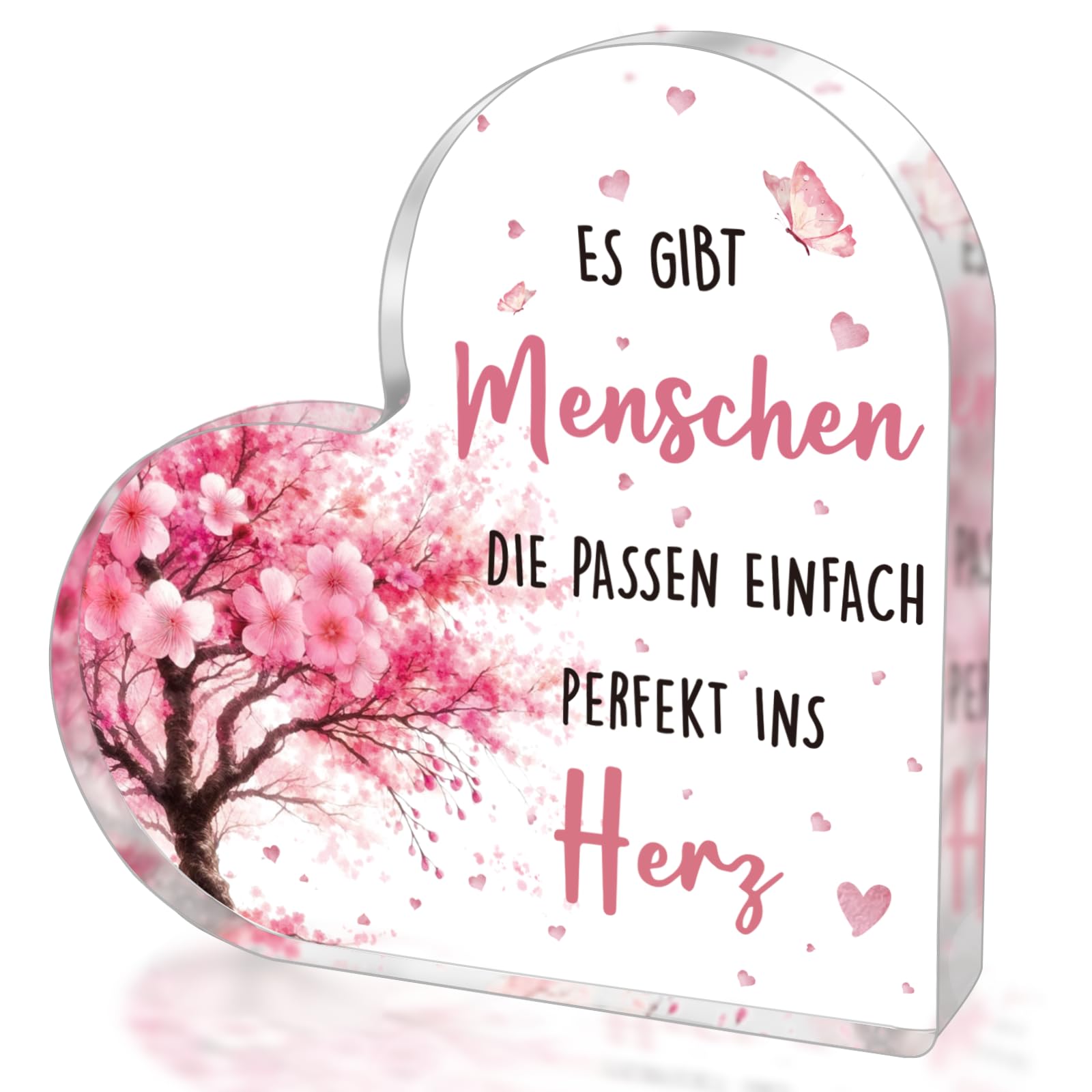 Hiipeefeel Geschenke für Freundin Frauen, Herzförmiges Acryl Heimat Dekoration, Geburtstagsgeschenk Geschenke für Beste Freundin Schwester zum Geburtstag Muttertag Weihnachten