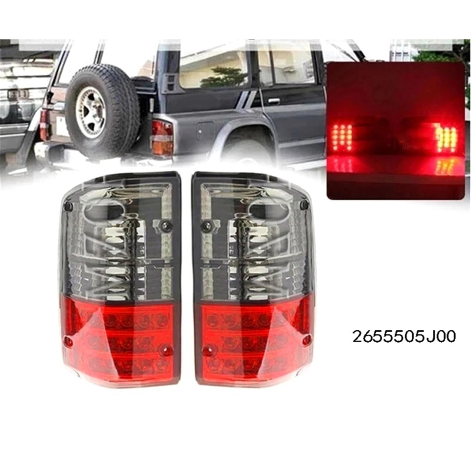 Lampa tylna zespolona Tylny zderzak LED tylne światło hamowania światło stopu pasuje do Nissan Patrol GQ 1988-1997 2655505J00