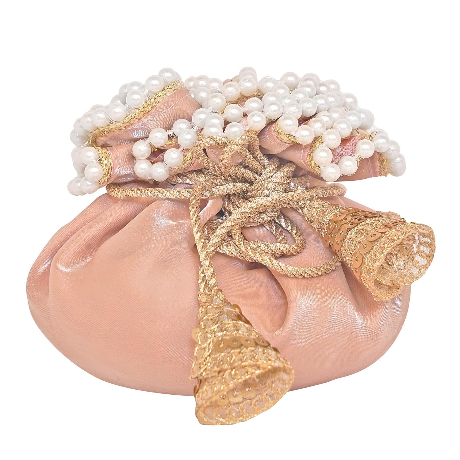 Designer Potli Bags | Pearl Embellishments | Embroidery Bridal Purse | Shagun Potli Bags | Gift Pouches for Return Gifts, Wedding, Dry Fruits | Reusable Decorative Storage Pouches-image-3