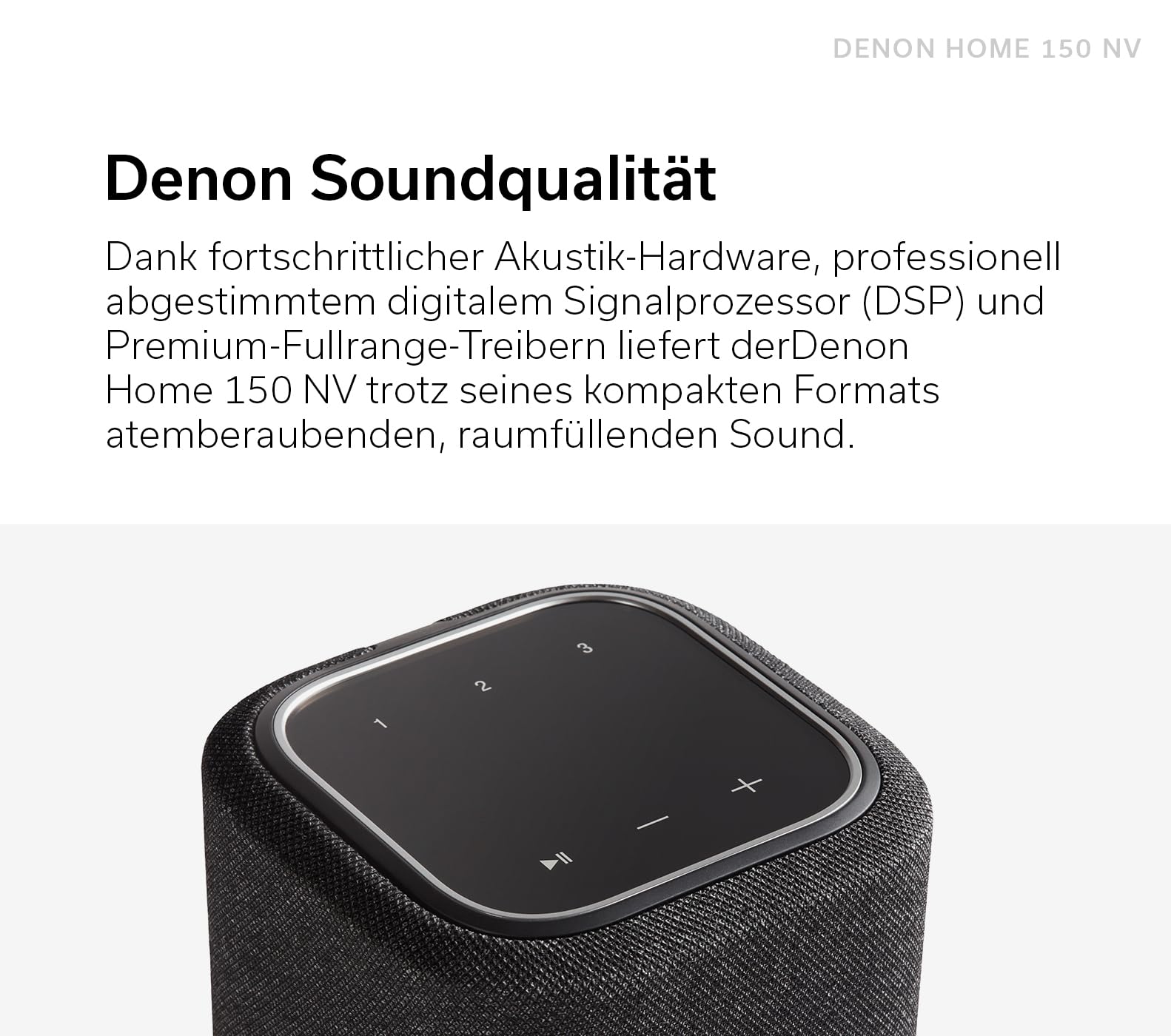Denon Home 150 NV kabelloser Lautsprecher mit integrierter HEOS Multiroom-Technologie, Bluetooth, Apple AirPlay 2, Schwarz