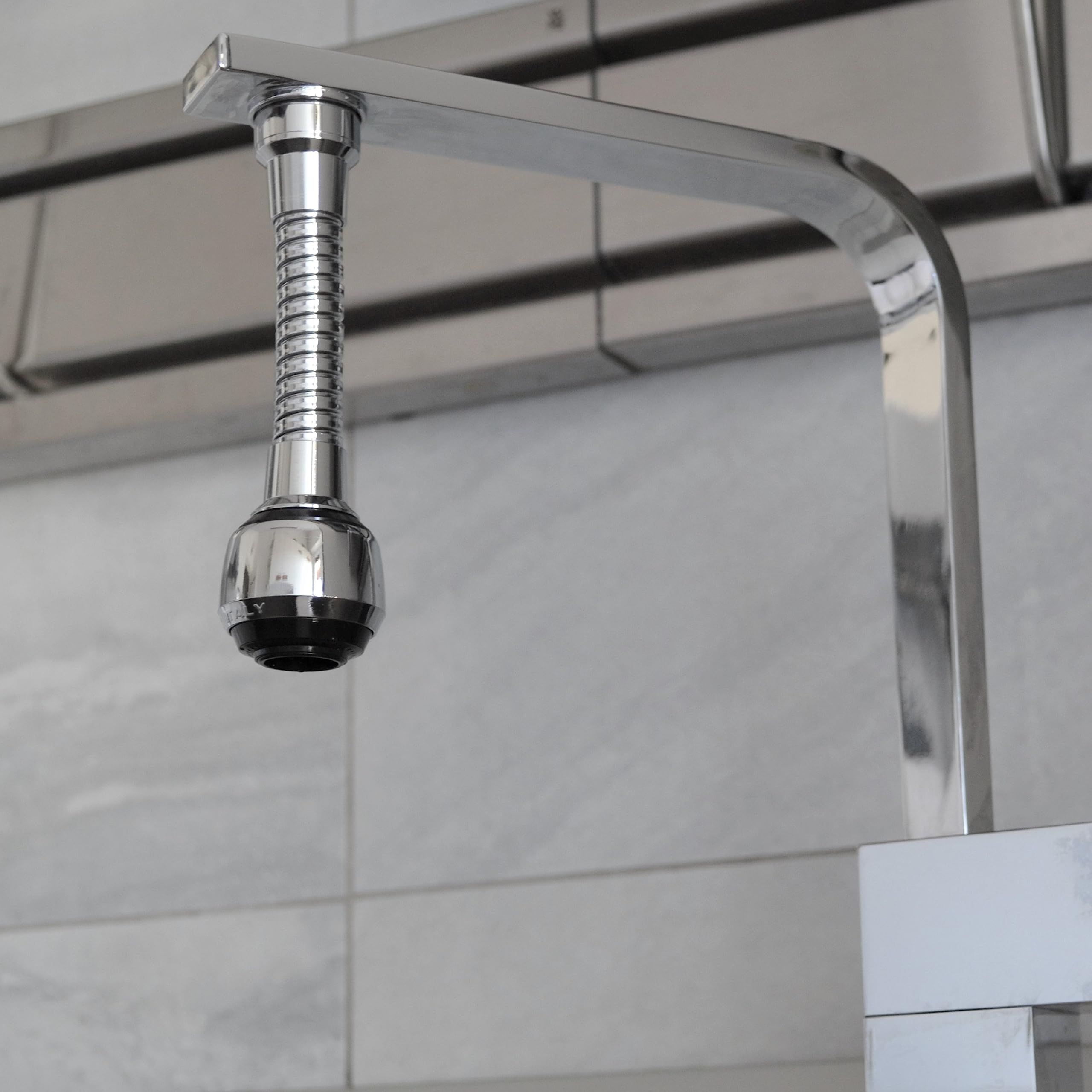 Siroflex 2510/S Milady Doccino Per Lavandino Cucina Con Cannuccia Flessibile In Ottone Made in Italy | Aeratore Rubinetto Cromato Nero| Areatore Per Rubinetti | Rompigetto Rubinetto Cucina