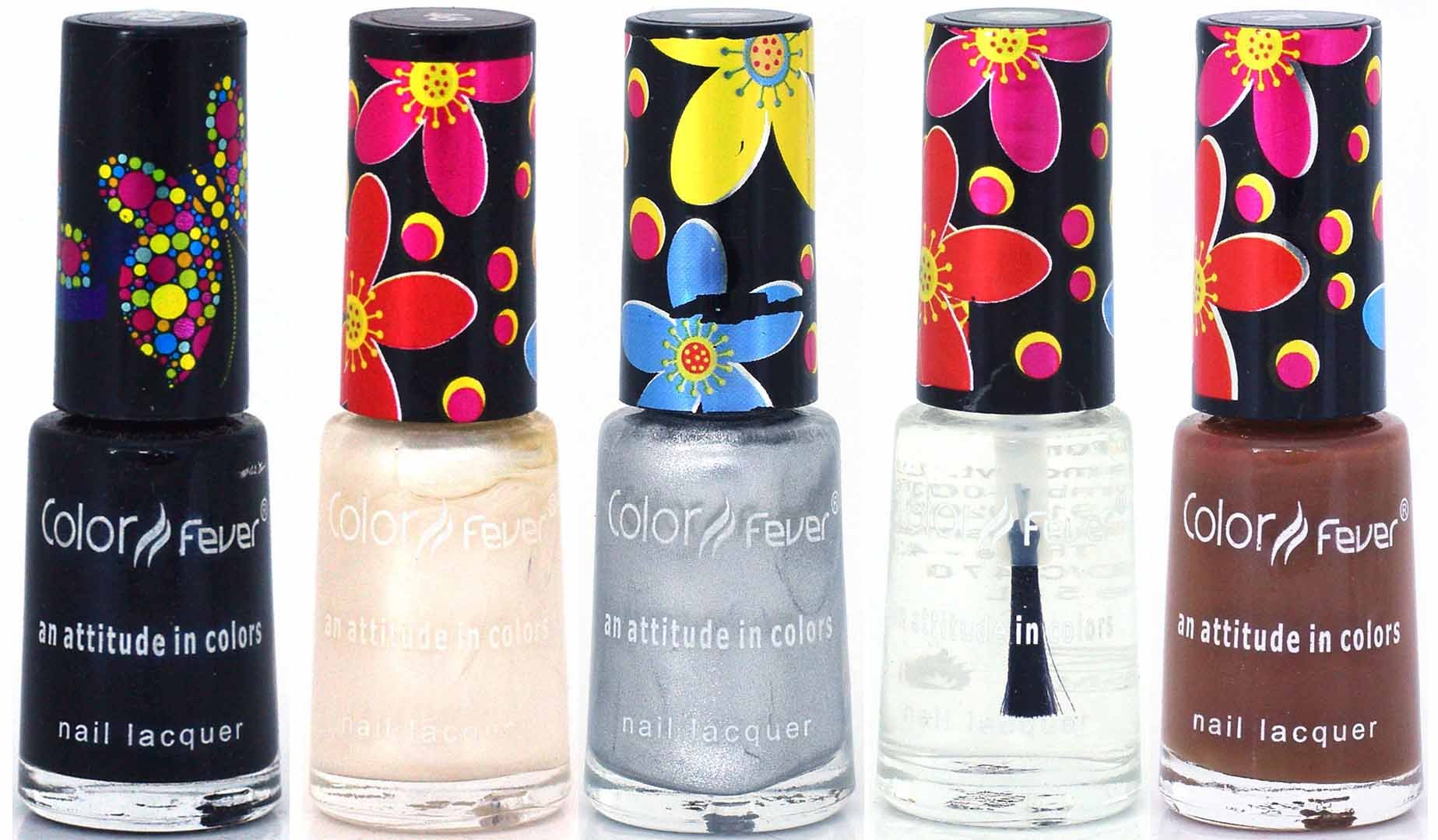 Color FeverMuti Shine Nail Lacquer, Natural Hues, 25ml (Pack of 5)