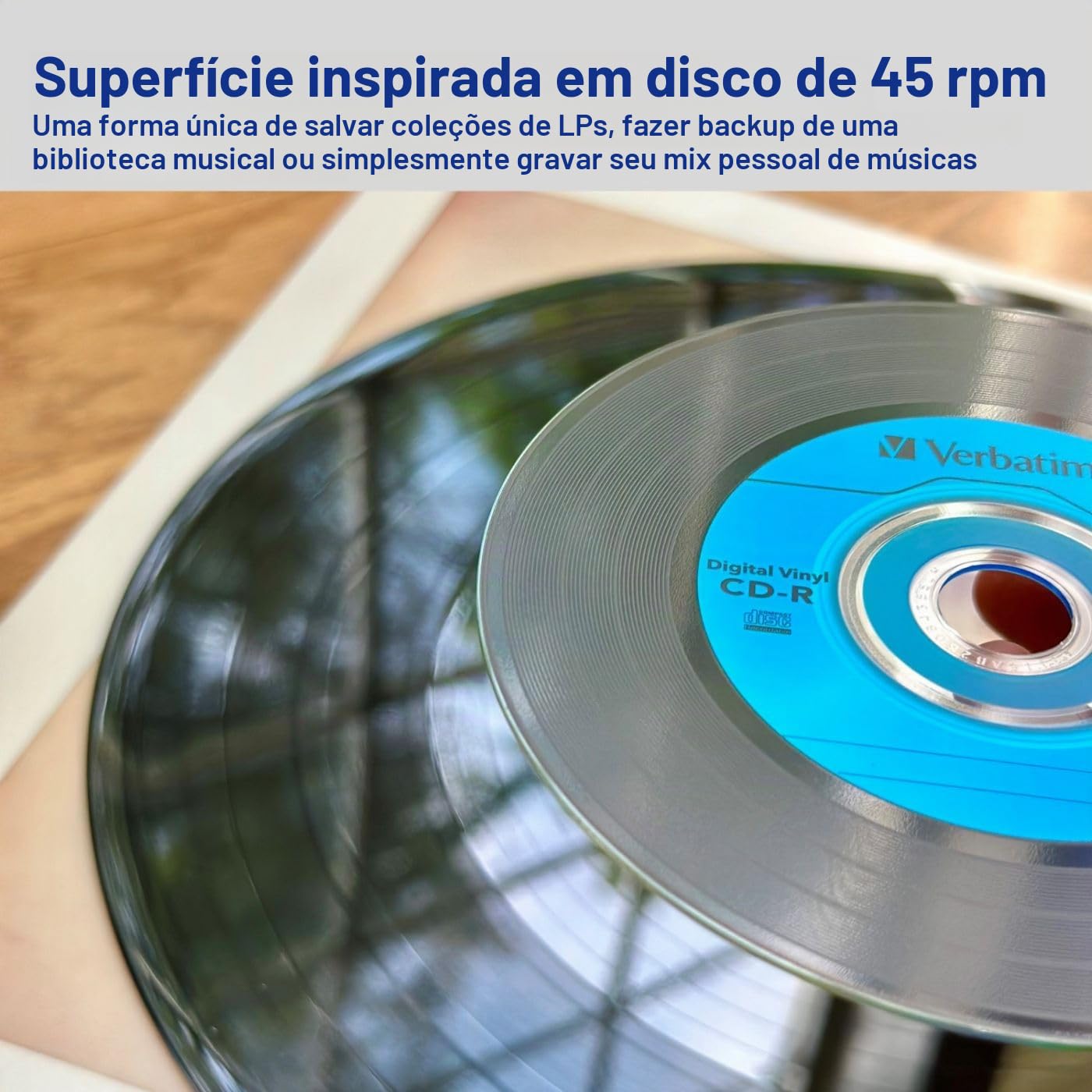 Verbatim CD-R 80min 52X com superfície de vinil digital, Marcado