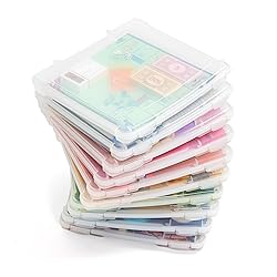 IRIS USA Board Game Storage Craft Organizer Box with Snap-Tight Latch Lid, 10-Pack Portable Plastic Case Bin for Puzzles, Magazines, Hobbies, Art Supplies, Fits 8.5" x 11" & A4 Papers, Slim, Clear