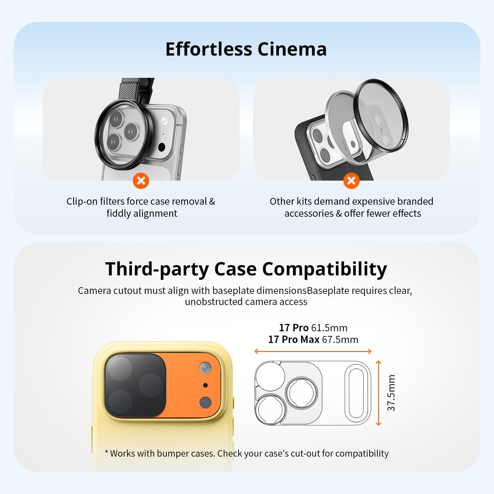 SMALLRIG Kit de filtres carrés ND et Black Mist pour iPhone 17 Pro, filtres magnétiques avec Support, Filtre de Diffusion Black Mist 1/4/ND2/ND4/ND8/ND16/ND32, Lot de 6, Argent - 6074