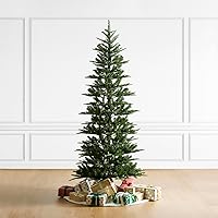 Vista 73 de Glitzhome Prelit Christmas Tree, 6ft Flocked Artificial Christmas Tree Serene Snowscape Fir with 300 Warm White Lights for Home, Office, Party