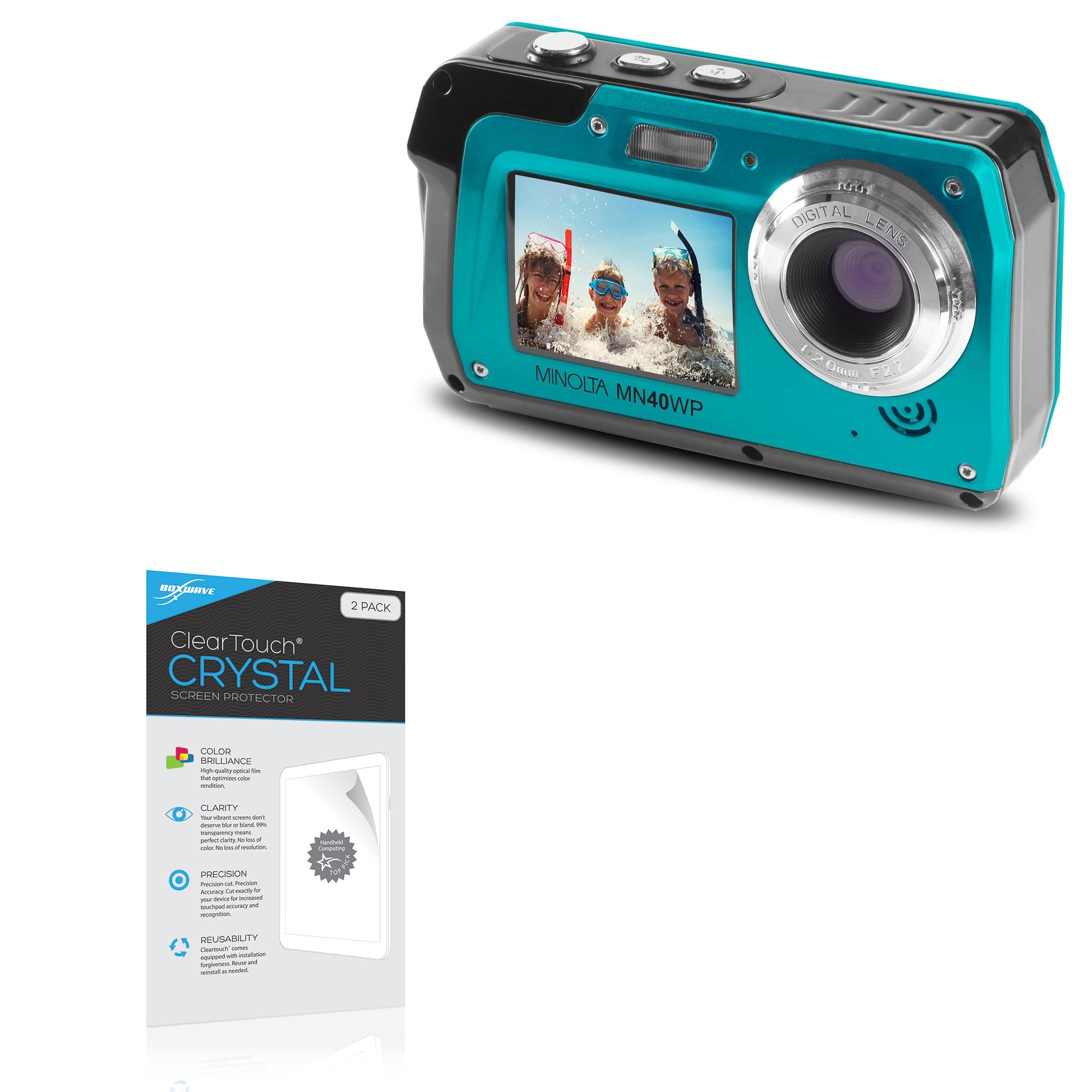 BoxWave Screen Protector Compatible with Minolta MN40WP - ClearTouch Crystal (2-Pack), HD Film Skin - Shields from Scratches