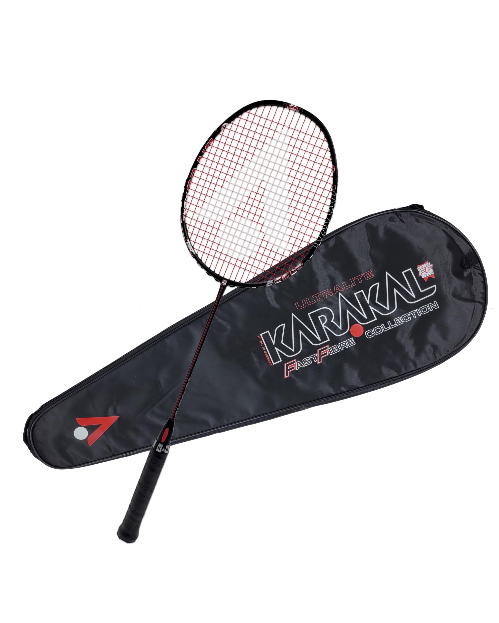 Karakal - Badmintonschläger BN 60 - das leichteste Badmintonracket der Welt aus 100% Fast Fibre Graphite - inklusive Fullsize Cover