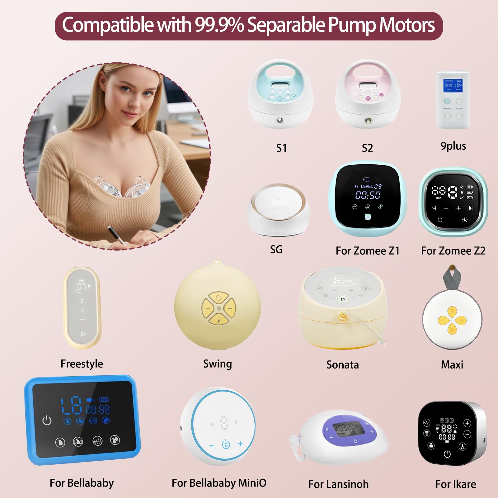 CaraCups - Coppe indossabili da 19 mm, collezione latte, tazze per la raccolta a mani libere compatibili con Spectra S1/S2/9 Plus/SG, adatte per Medela/Lansinoh/Zomee, tiralatte elettrico separabile