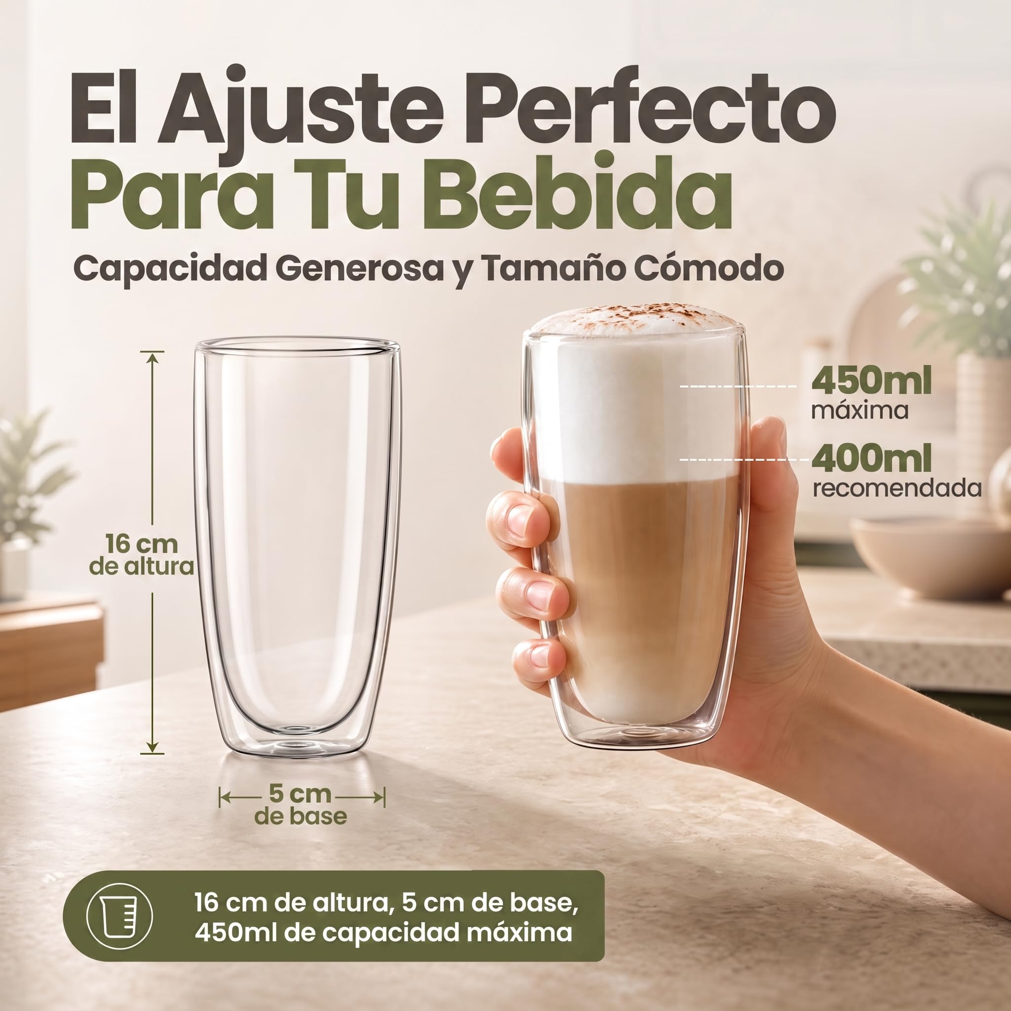 Dimono® Vaso de vidrio borosilicato de doble pared Vaso de agua Latte Macchiato Vaso largo para bebidas y cócteles (12 piezas vaso largo)