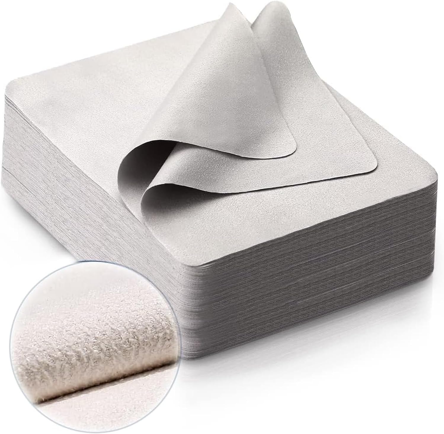 SYOSI Eyeglasses Cleaning Cloth, Lens Clean Cloth Suede Clean Cloth for Eyeglasses, Lenses, Phones, Screens, Camera (50 PCS, Grey)