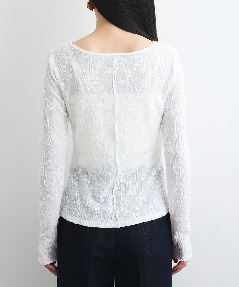トップス LGB TIBET FLOWER CACHECOEUR Amazon.co.jp: Bis Women's T-Shirt [Washable] Flower Jacquard