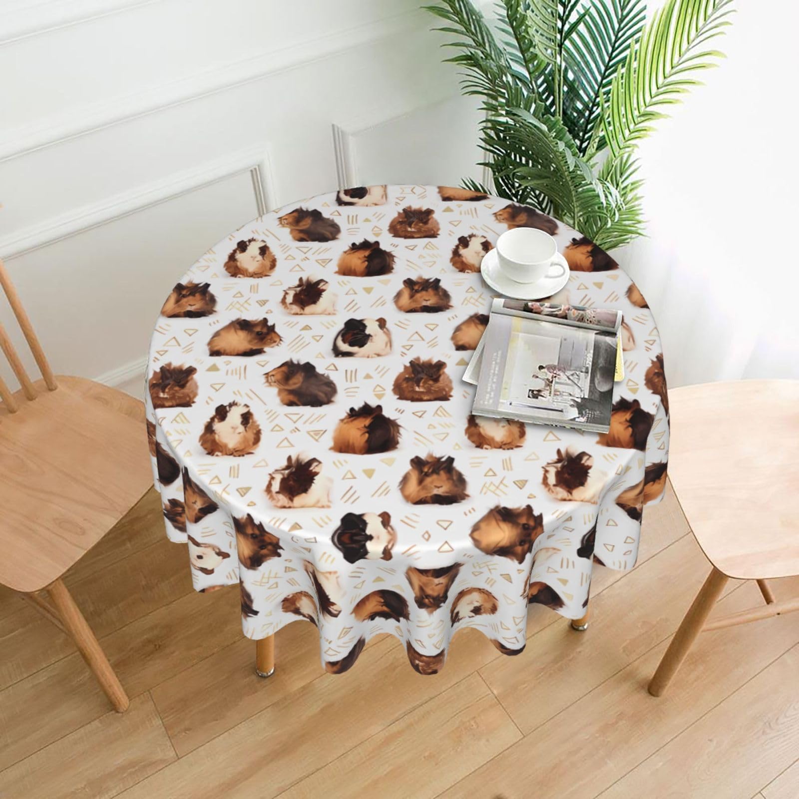 hhxvcv Guinea Pigs Round Tablecloth – Dining Table Cover