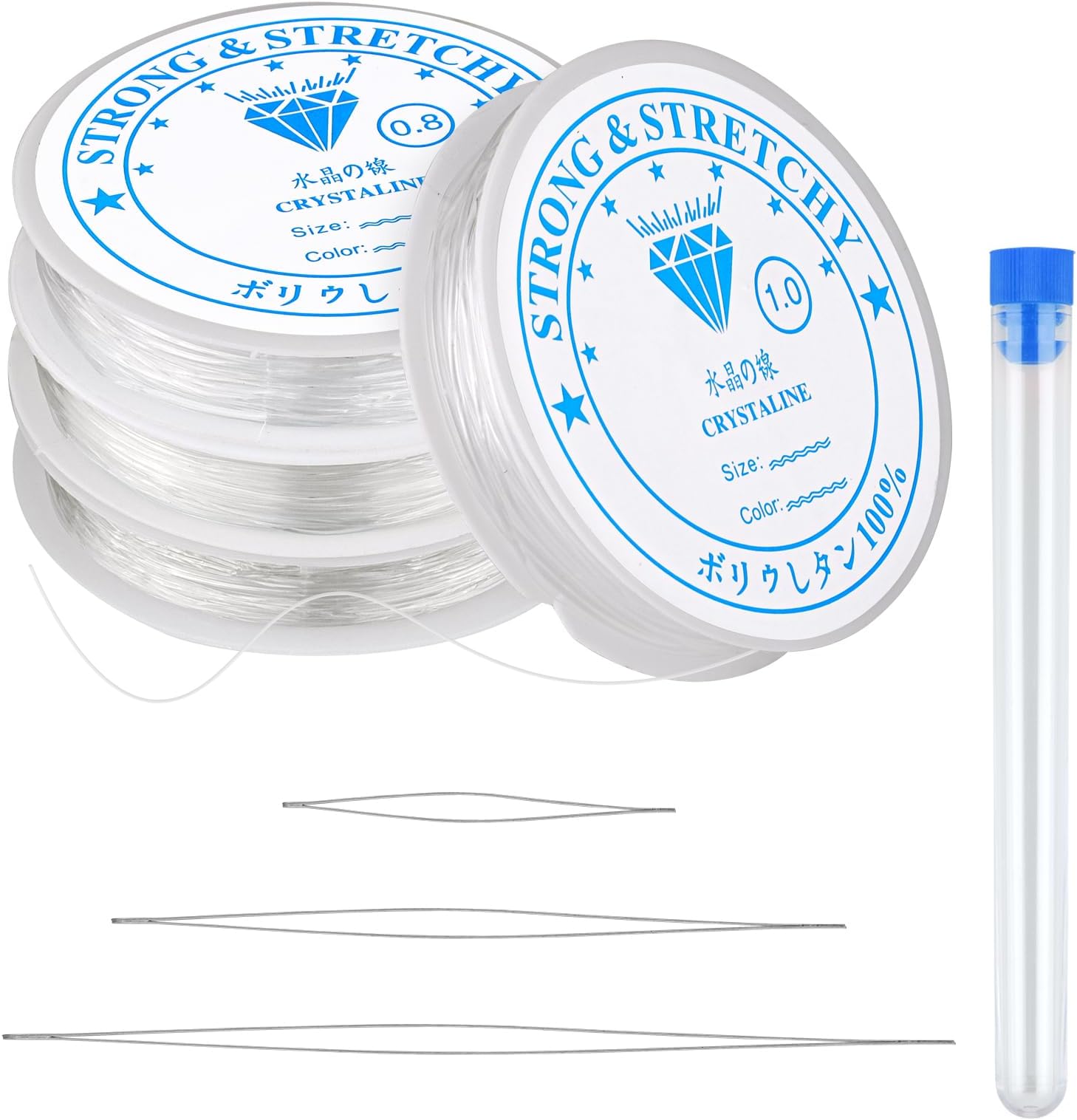 Zikenis Elastisches Band Für Armbänder 0.8mm & 1mm - 100m Rolle Für DIY Schmuck