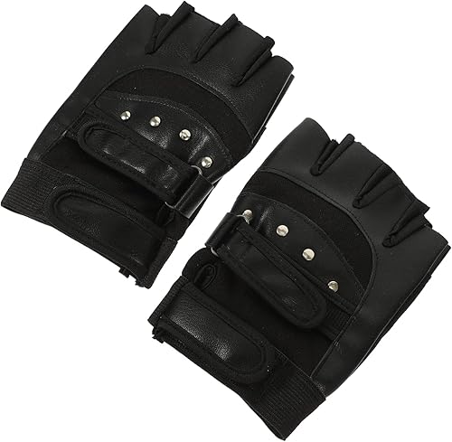 1 par de guantes de absorción de golpes antideslizantes de medio dedo, guantes de ciclismo para entrenamiento, guantes de gimnasio prácticos,