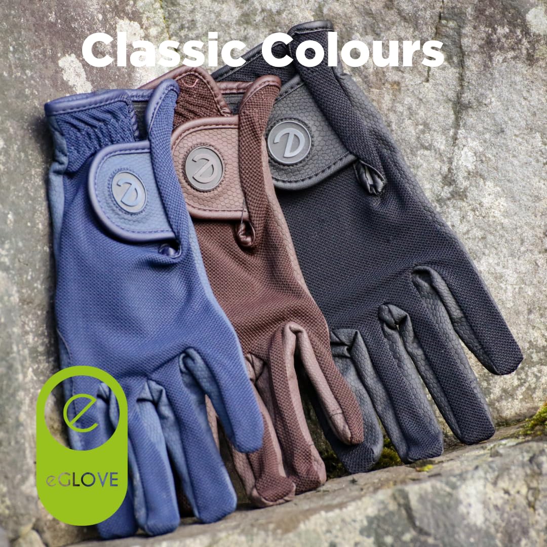 eGlove - eQUEST GripPro X-LITE Guanti da equitazione - Materiale leggero, traspirante, antiscivolo antiscivolo - Comfort Mesh Back - Guanti touchscreen