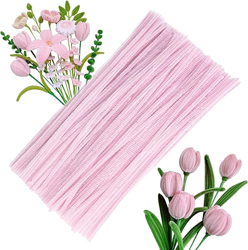 Vista 89 de Zlulary Juego de 100 limpiapipas de chenilla, de color sólido, para limpiar tuberías, manualidades, manualidades, decoración, tallos de felpilla