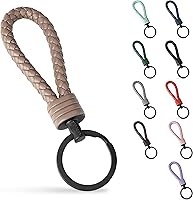 Vista 16 de SERASAR Leather Keychain [Strong] - with Additional Stainless Steel Key Ring for Small Keys - with Gift Box Rojo