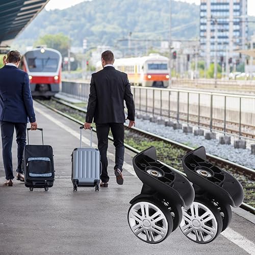 Miniatura 7 de Ruedas de equipaje con rodamientos giratorios 360 2 ruedas de repuesto de maleta de plástico
