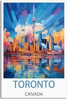 CFXNGA Toronto Canada Vintage Travel Poster 12x18inch(30x45cm) Canvas Art Poster And Wall Art Picture Print Modern Family Bedroom Decor