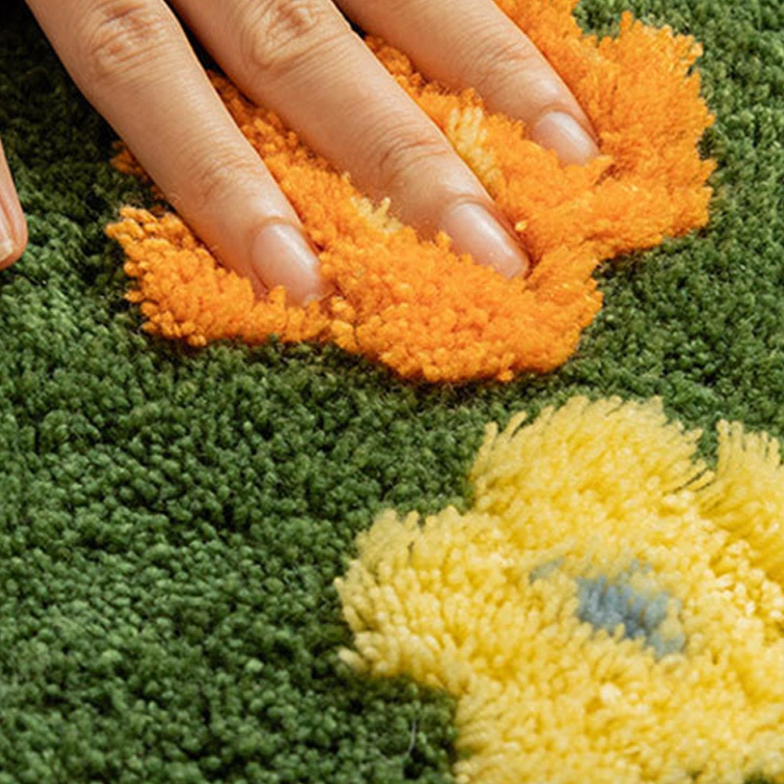 LOVIVER Tapis de Sol décoratif, Absorbant l'eau, Doux, antidérapant, Lavable, Tapis irrégulier, Plantes, Fleurs, pour Salle de Jeux, Chambre à Coucher
