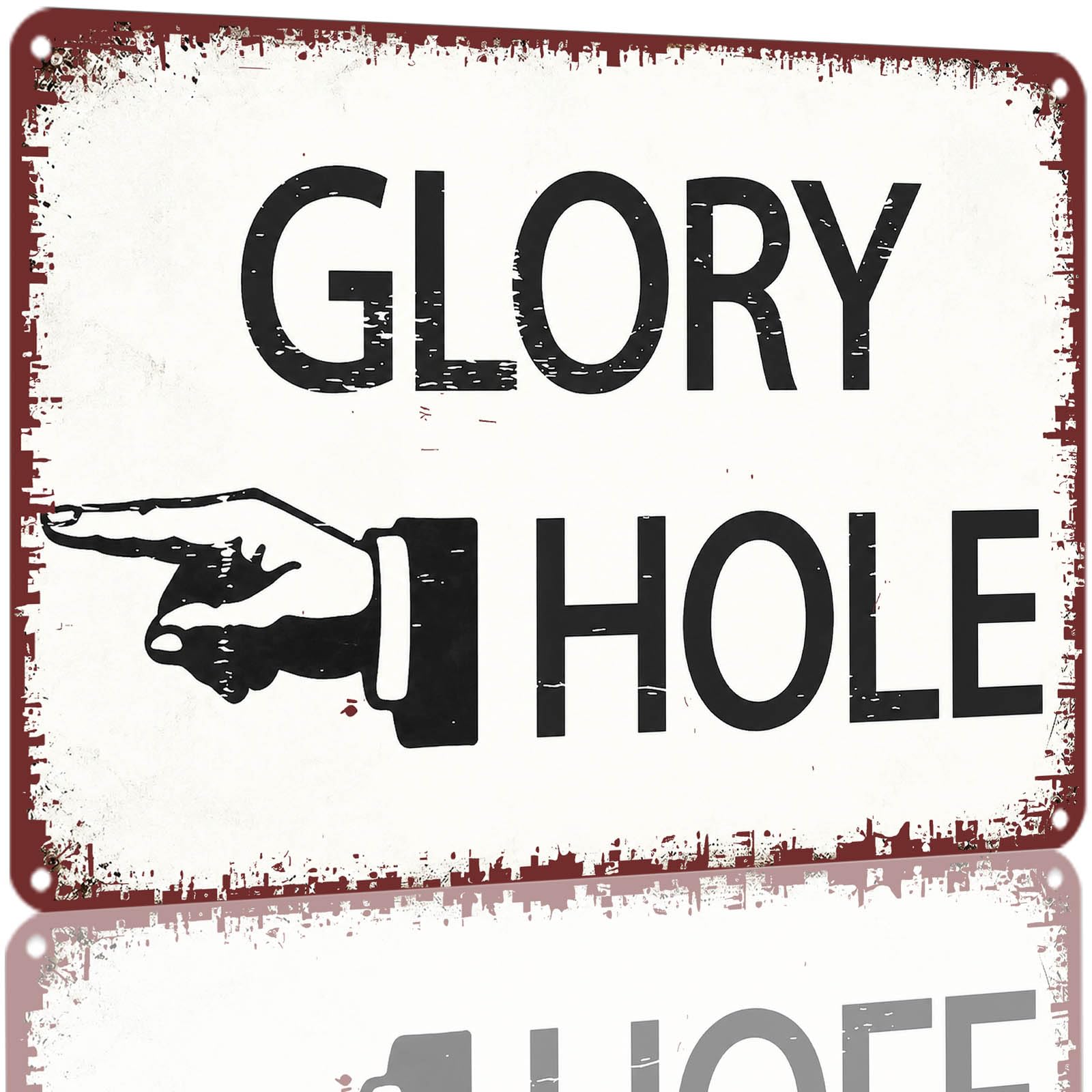 Kwqdozf As Pic Vintage Distressed Metal Tin Sign 8X12 Inch Glory Hole Directional Arrow Wa