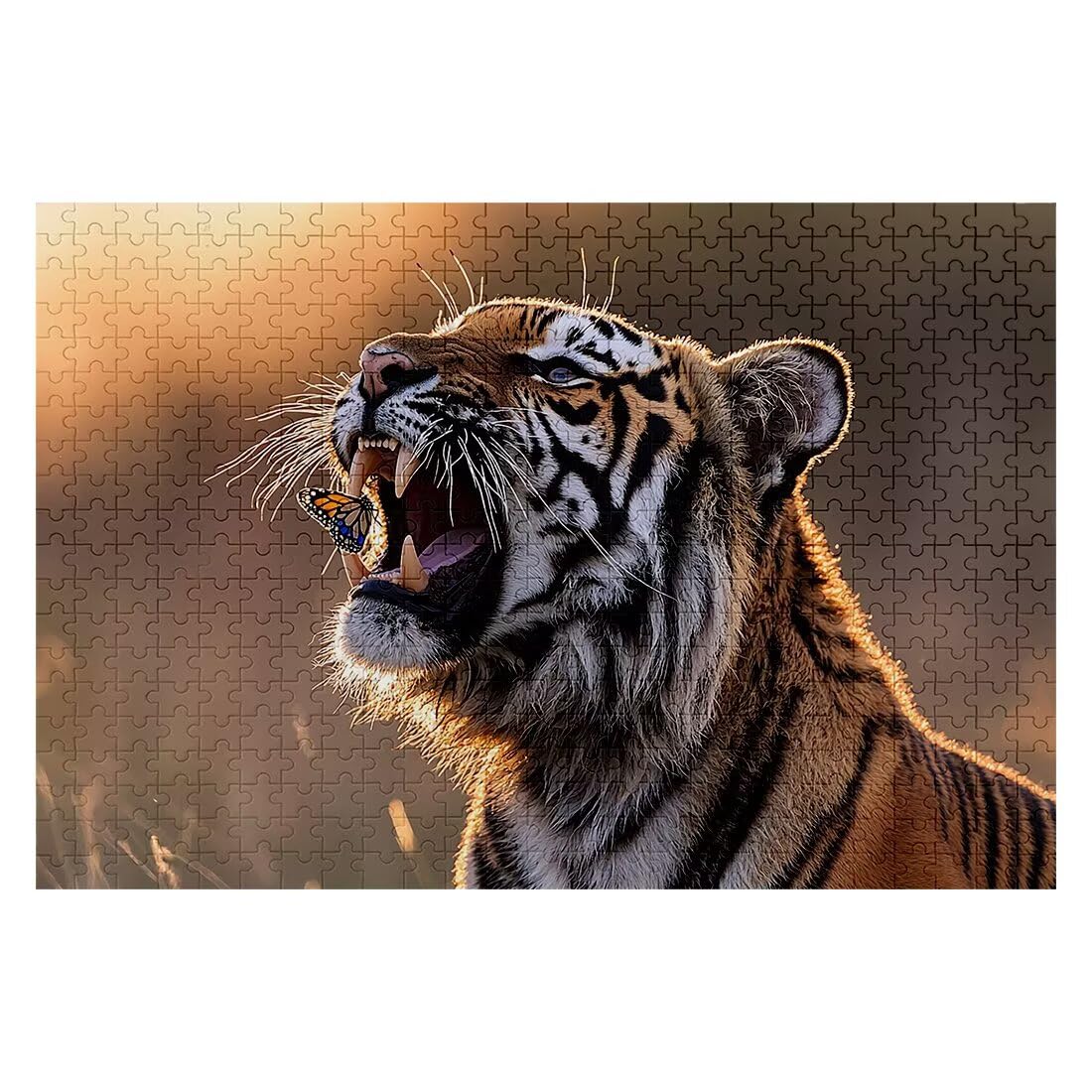 Puzzle 1500 elementów tygrys, puzzle dla dorosłych zwierzęta, klasyczne puzzle Wyzwanie edukacyjne Superior Zabawki dla rodziny, niemożliwe drewniane puzzle z pudełkiem na prezent, dekoracja ścienna