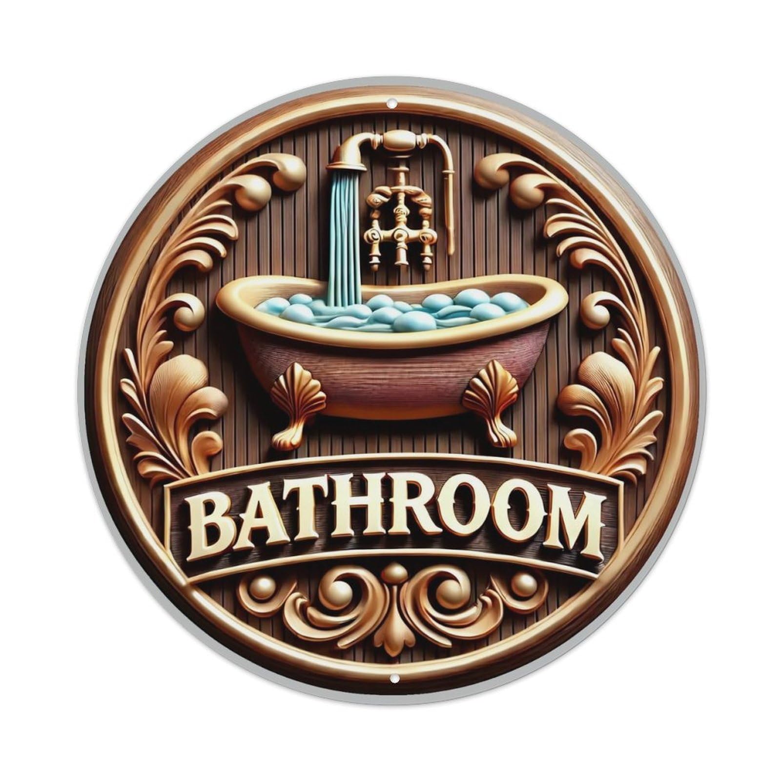 Jdyansheng Vintage Bathroom Emblem Design Print Tin Sign Metal Poster Metal Signs For Home Man Cave Bar Cafe Kitchen Laundry Room Wall Decorations 8X8 Inches