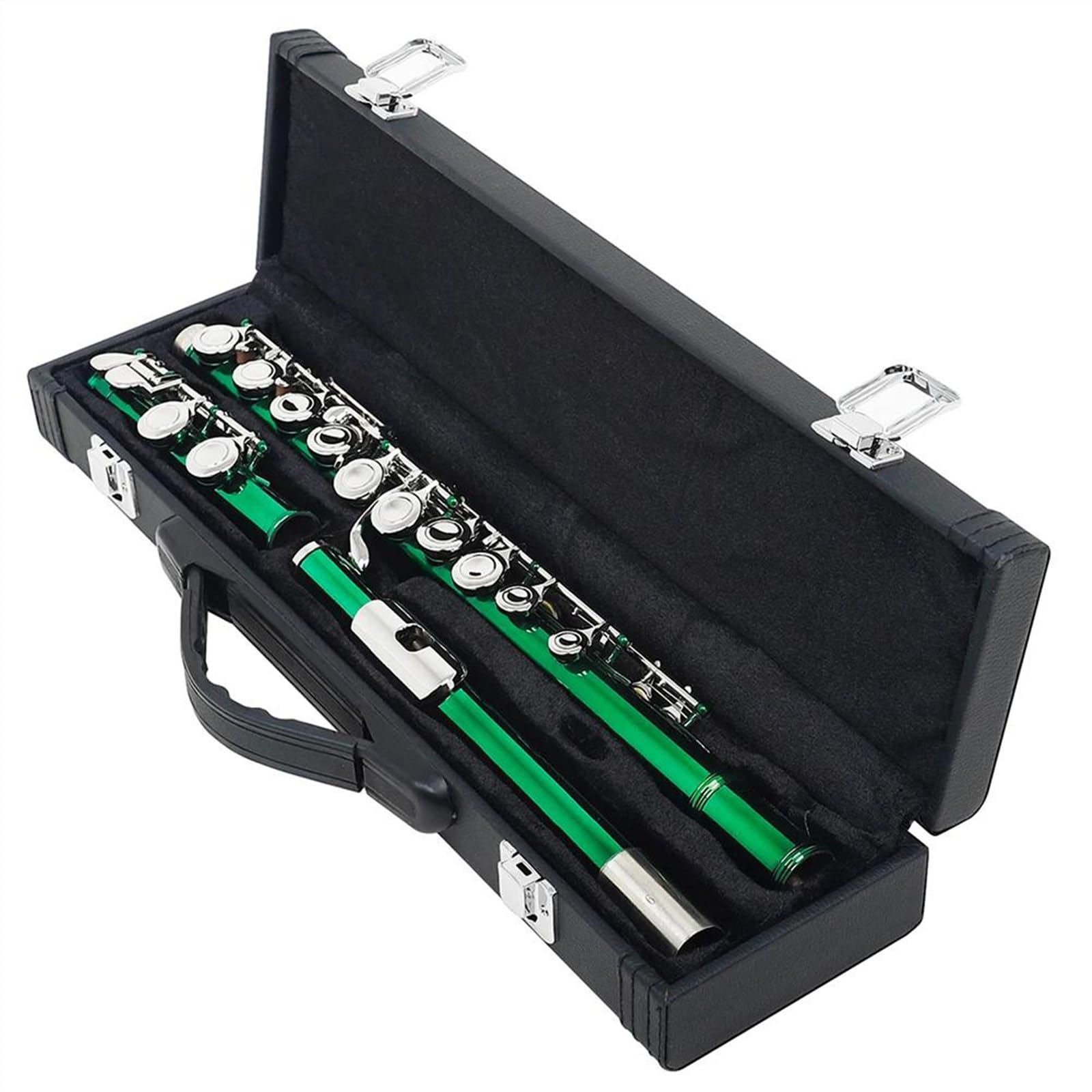 Flauta Verde De 16 Agujeros En Tono C Con Llave E Flauta De Cuproníquel De Concierto Con Bolsa Acolchada Y Accesorios Flauta Travesera Kit