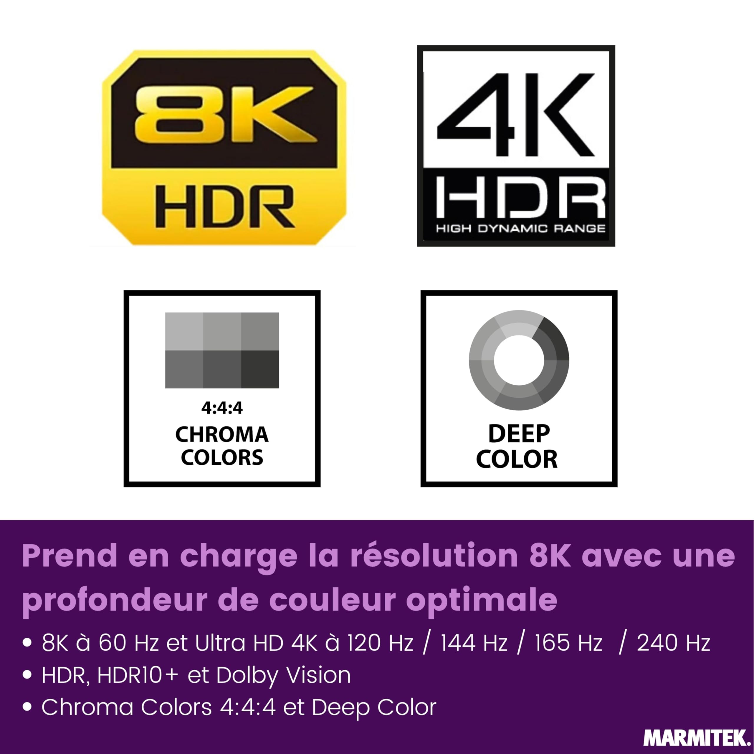 Marmitek AS38 - Switch HDMI 2.1 8K60 4K240 Gaming 3 entrées 1 Sortie
