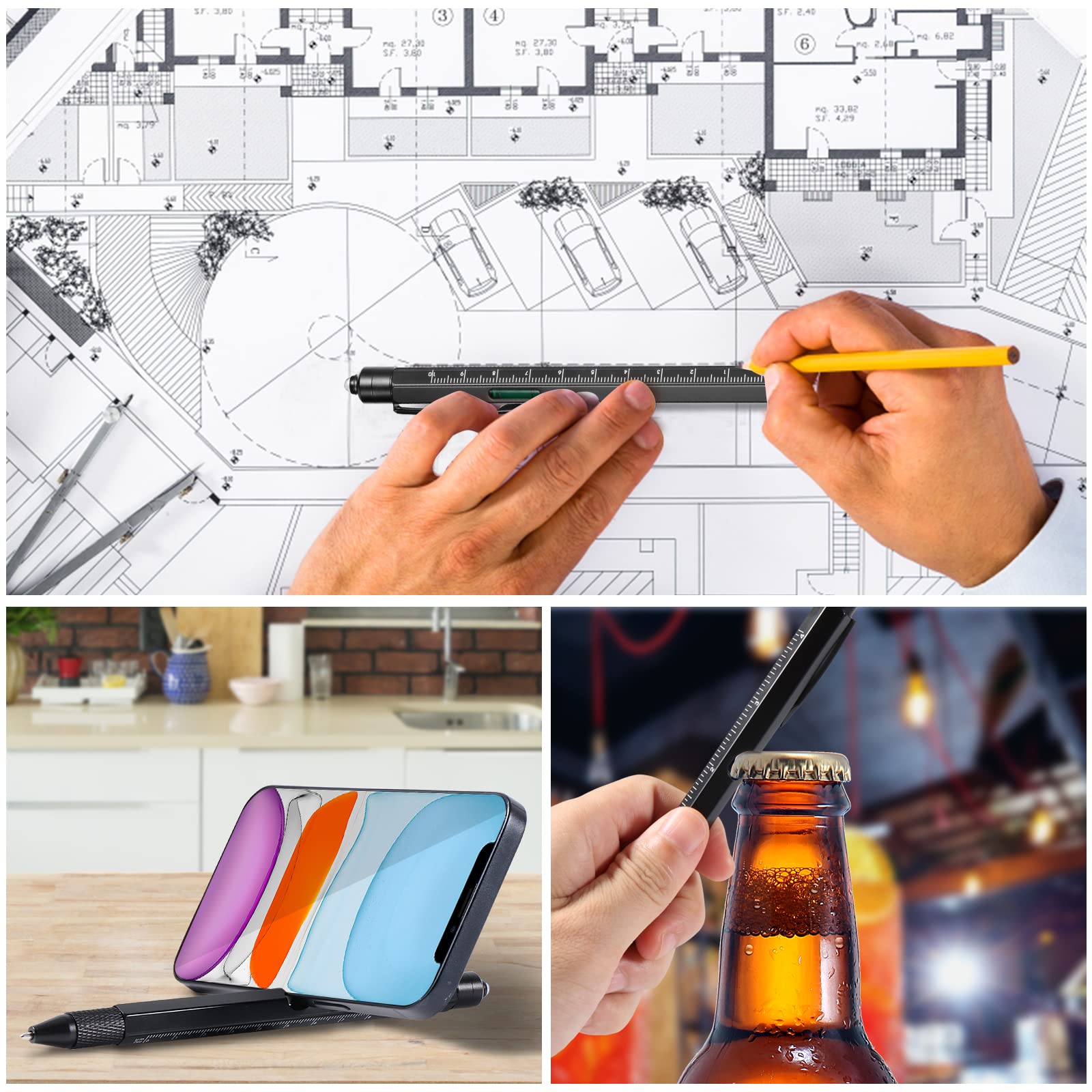 Vinabo 9 in 1 Penna Multifunzione Regalo Uomo Natale Gadget Tecnologici per Lui