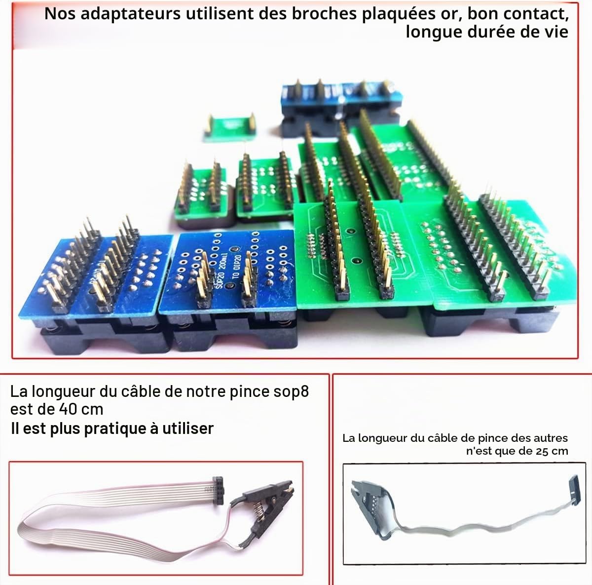 Programmateur T76 15 adaptateurs compatibles avec XGecu T56 T48 TL866II Puce IC Eprom ISP SOP PIC NAND Flash EMMC QFN QFP GAL CPLD VGA BGA Socket