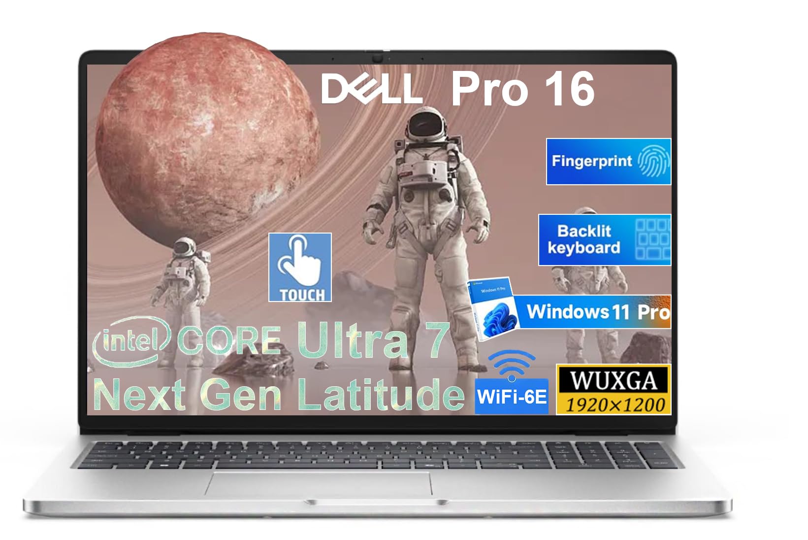 Dell Pro 16 PC16250 Touch Business Laptop(Nextgen Latitude), 16" FHD+ IPS Display, Intel Ultra 7 225U (12 cores, Up to 5.2 GHz), 64GB DDR5 RAM, 2TB