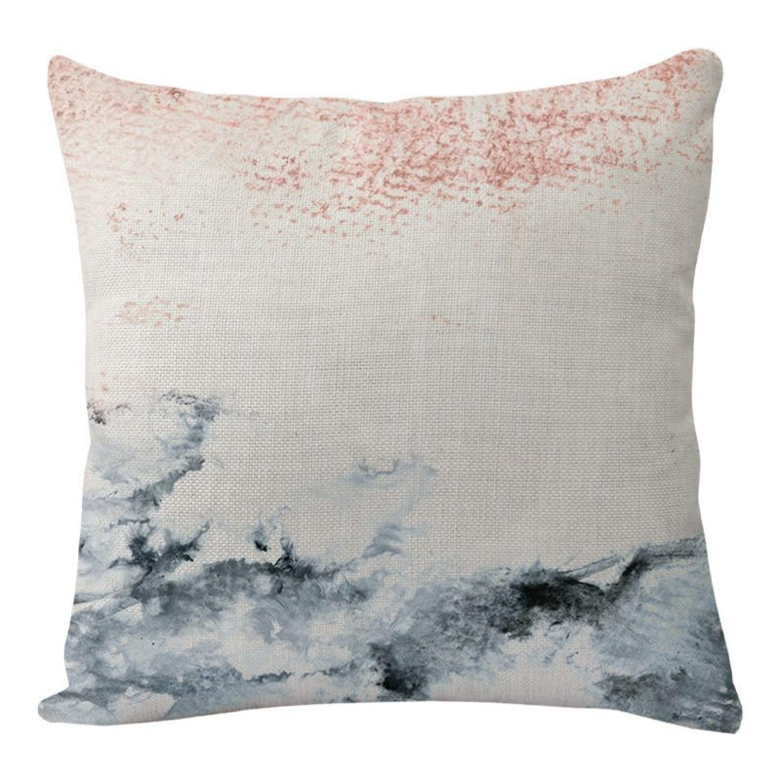 Wazylphin Cushion Covers Gray Graffiti Pillow Cases Cotton and Linen Cushions with Covers Included Zipper Sofa Cushions Soft Pillowcase Living Room Pillow Cover Bedroom Cushion Cover 45x45cm/1 Pack