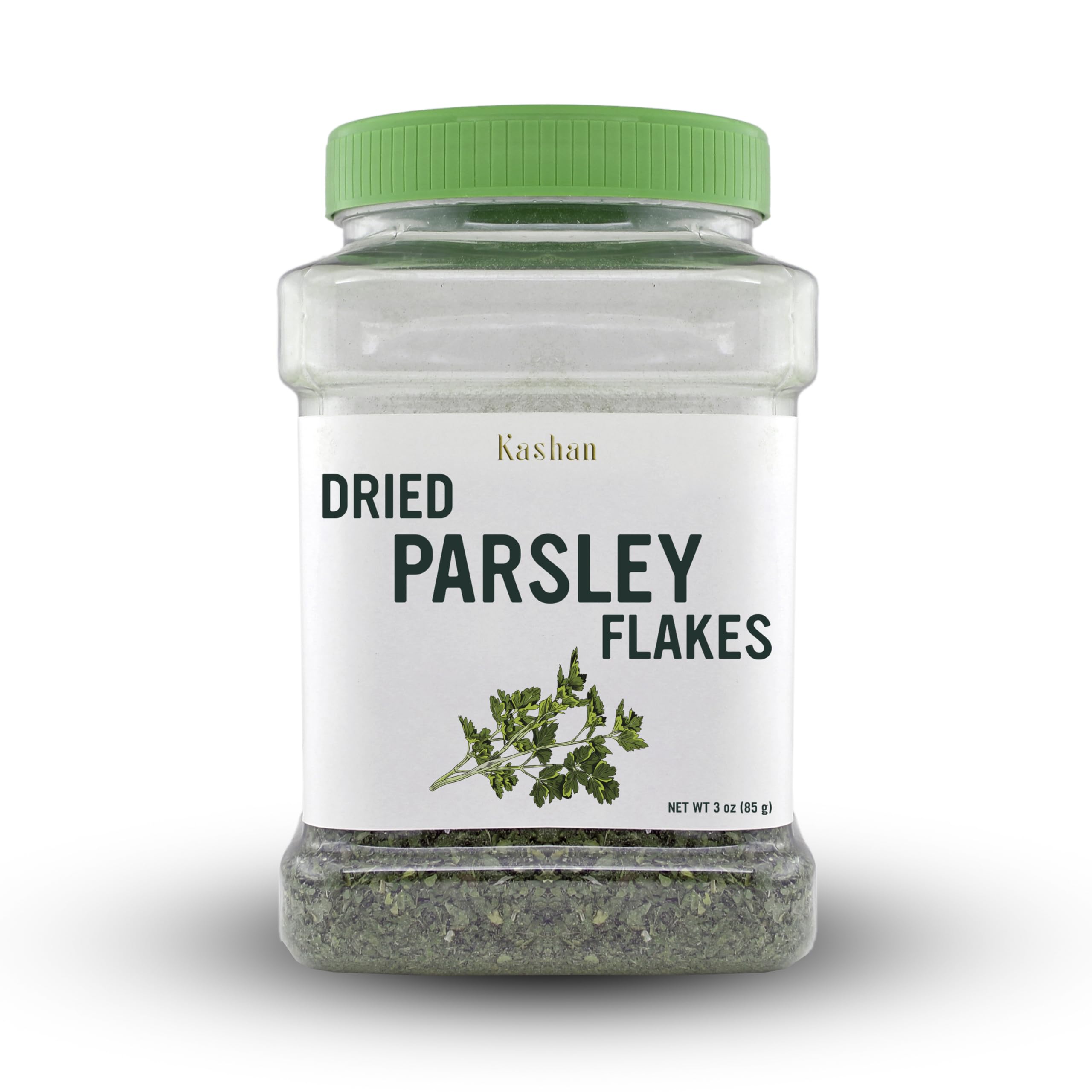 Kashan Dried Parsley Flakes, Perejil, Great for Cooking & Food Flavoring, Middle Eastern Cuisine and Aromatic Seasoning, Vegetarian 3oz (85g)