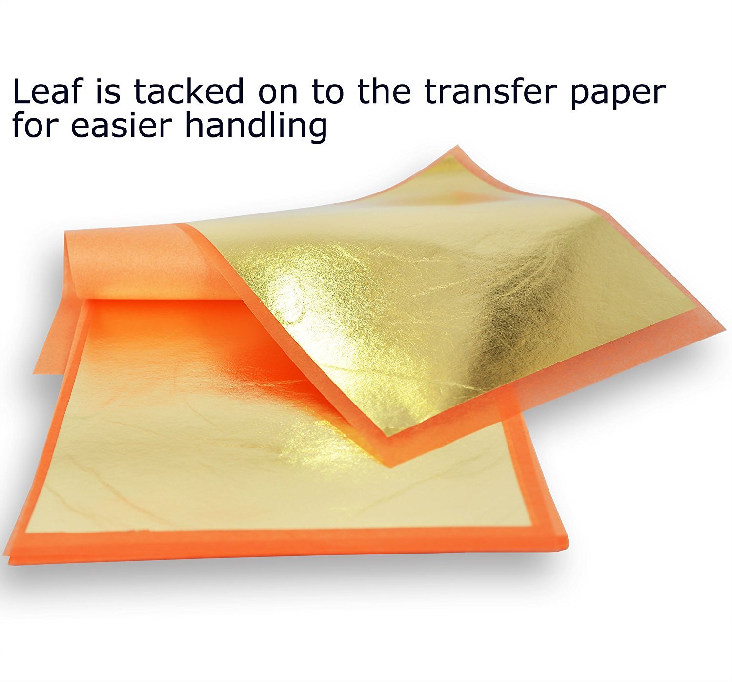 Barnabas Blattgold Imitation Gold Leaf, Transfer Patent [25 Sheets, 5.5 inch], Metal Foil Leaf for Painting, Arts and Crafts