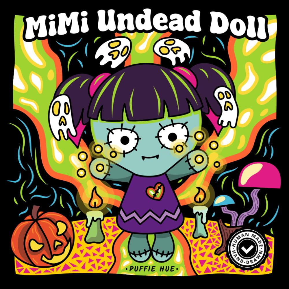 MiMi the Undead Doll: Spooky Cute Coloring Book for Adults and Teens with Creepy Cutie Halloween Scenes