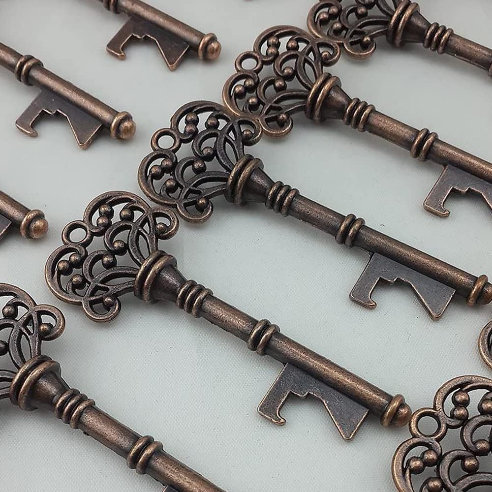 40PCS Bottle Openers Copper Wedding Favors Rustic Decoration Alice In Wonderland