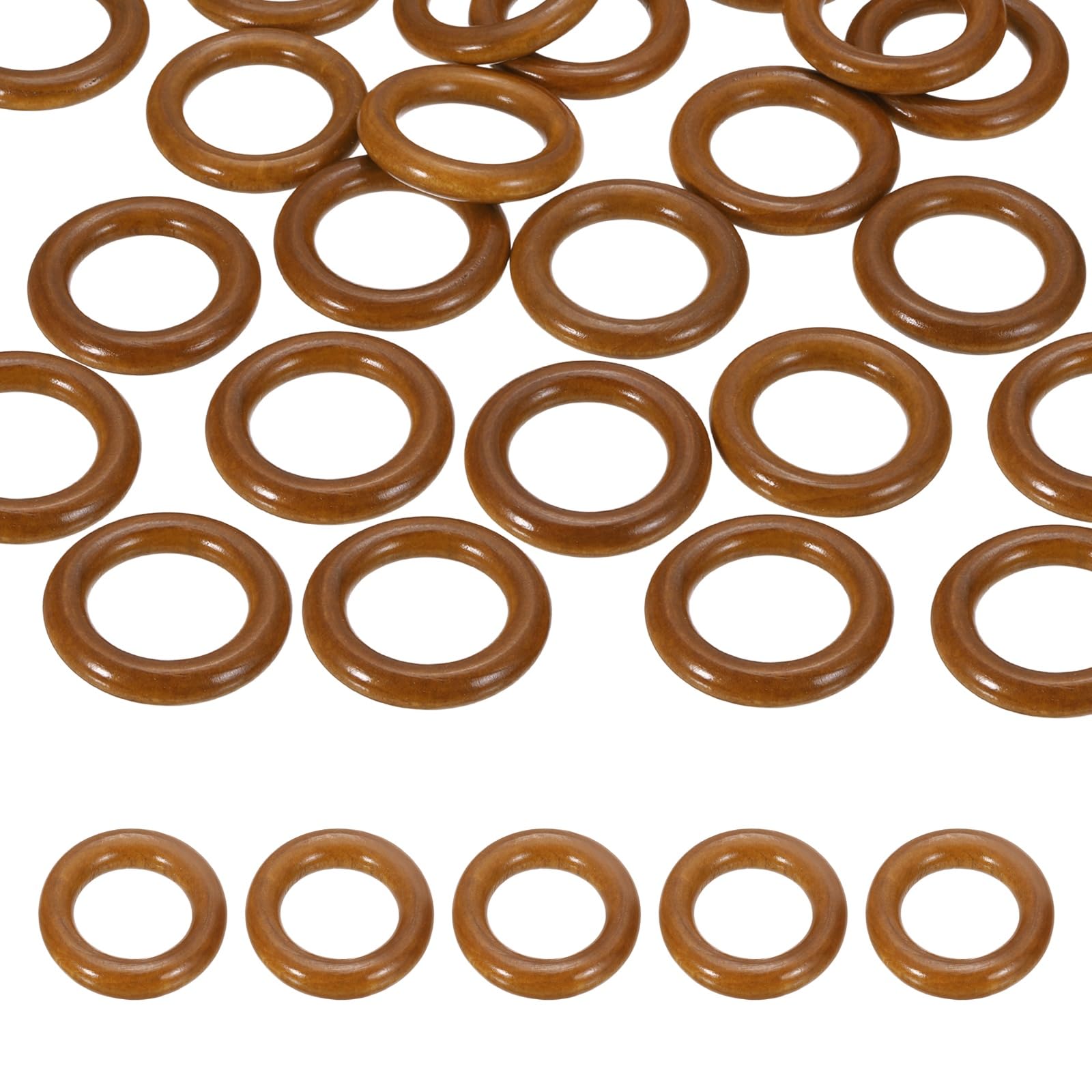 PATIKIL 55mm Natural Wooden Rings, 30 Pack Wood Ring Round Linking Rings, Light Khaki — image 1