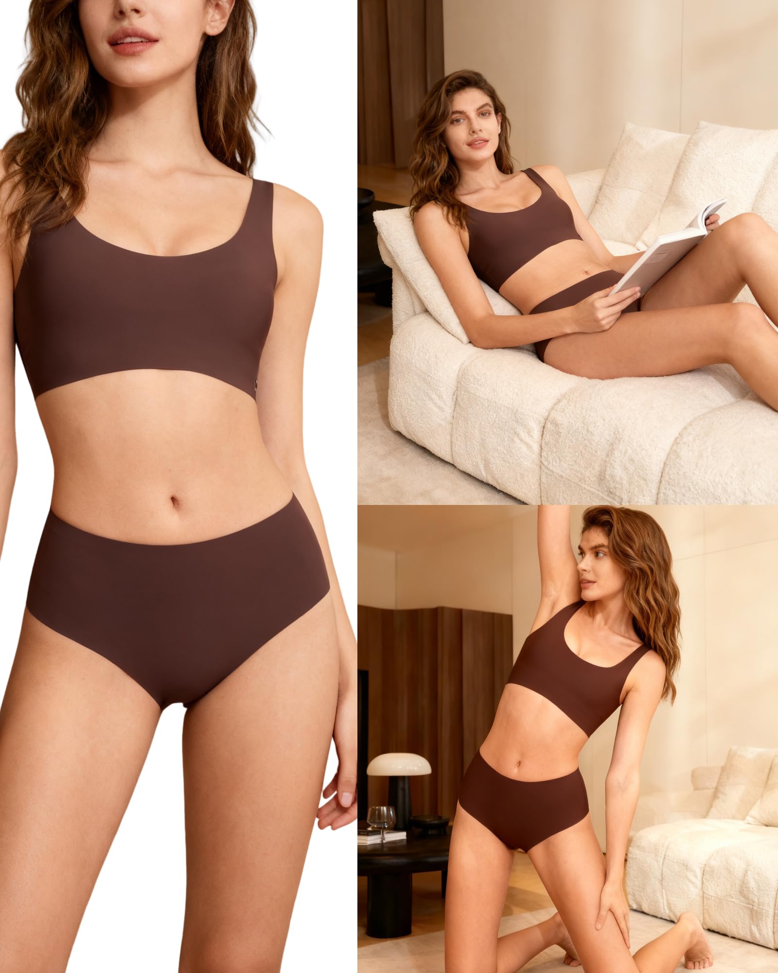 ALL OF SHE 5 Pack di Mutande Senza Cuciture Donne a Vita Media scivolamenti Morbidi Mutandine Senza Cuciture Biancheria Intima Donne Multipack XS-XL