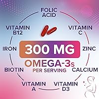 Vista 7 de Vitaminas prenatales para mujeres con ácido fólico + Omega 3 DHA para el desarrollo del cerebro fetal, el mejor suplemento de vitamina prenatal