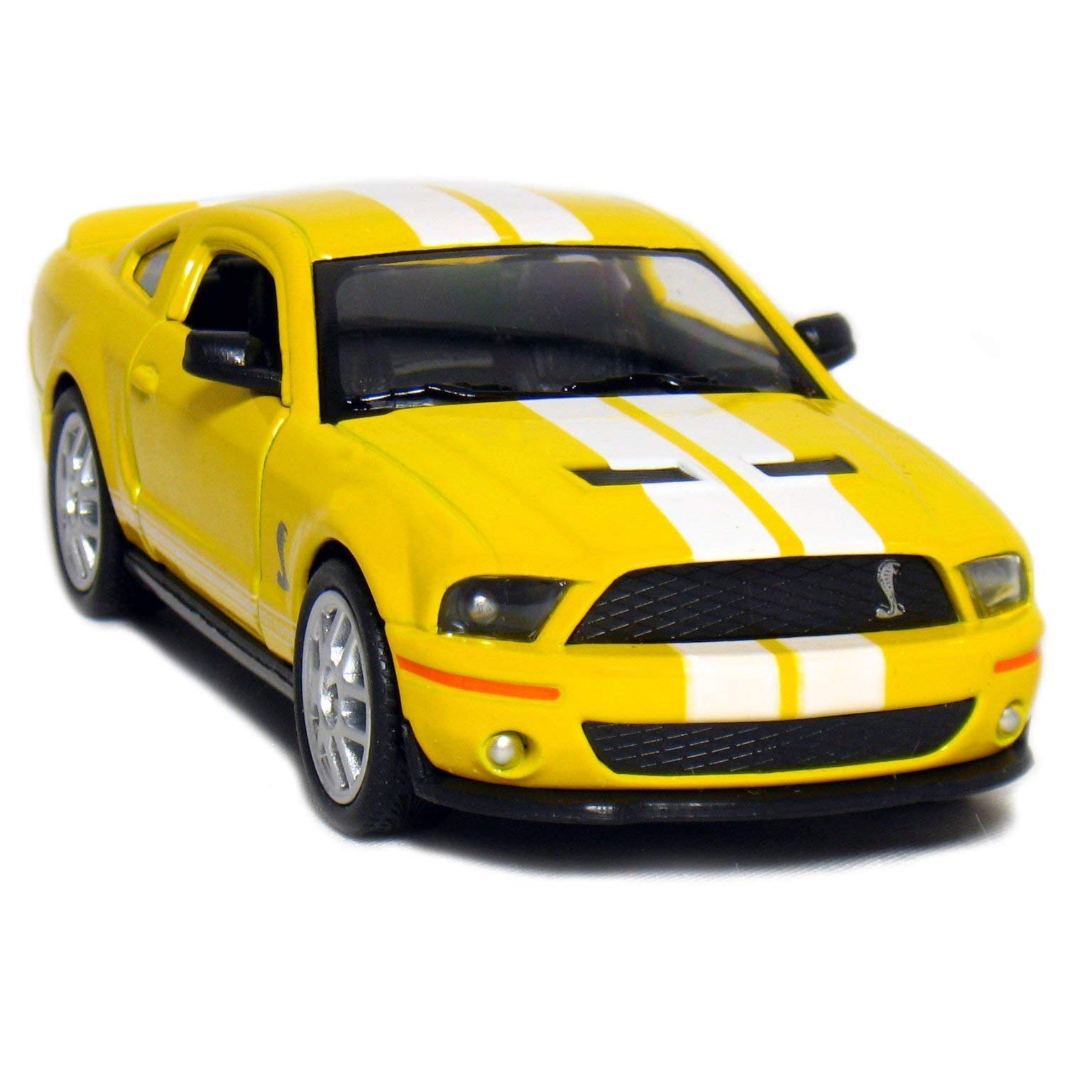 Kinsmart 5 2007 Ford Shelby GT500 with Stripes 1:38 Scale (Yellow) White,yellow