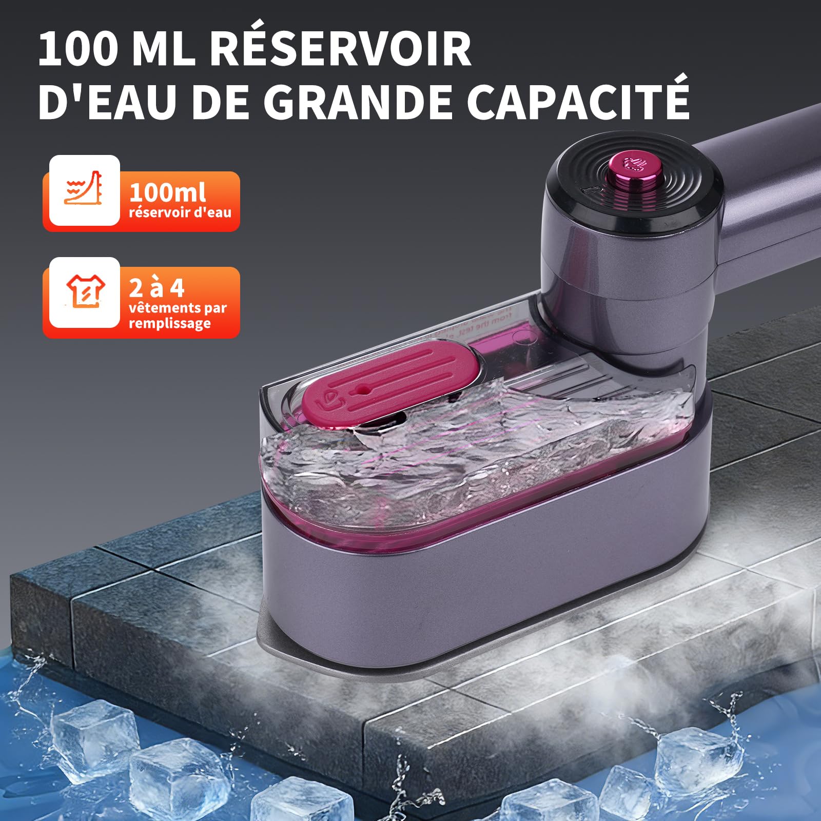 Défroisseur Vapeur, Fer à Vapeur Voyage Pliable 2 en 1, 1000W, 10S Chauffage Rapide, Avec Base Résistante à la Chaleur, réservoir deau 100 ML, Poignée Rotative à 180°, Idéal pour Voyages et Maison