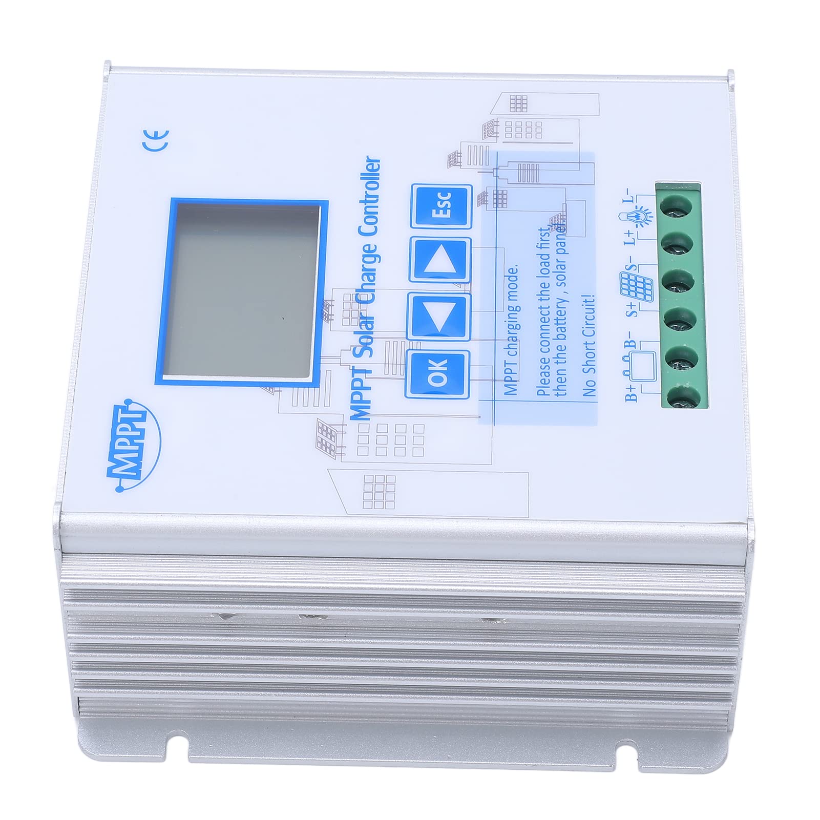 Controlador de Carga Solar, Controlador de Carga de Panel Solar MPPT 12 V 24 V 10 A para de Batería Fotovoltaica, Compatible con Litio y , para Sistemas Solares RV Barco Fuera de la Red
