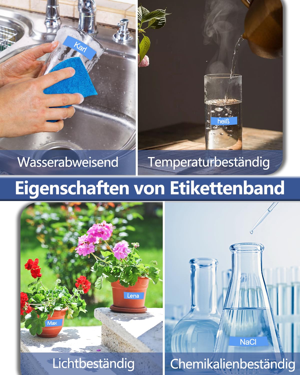 Cruxer 20er-Pack Kompatibel mit P-touch TZe-525 TZe525 9 mm Laminiertes Etikettenband, Weiß auf Blau, Ersatz für Ptouch PT-H110 H100 H105 P300BT E110 D200 D210 D400 1230PC Etikettendrucker