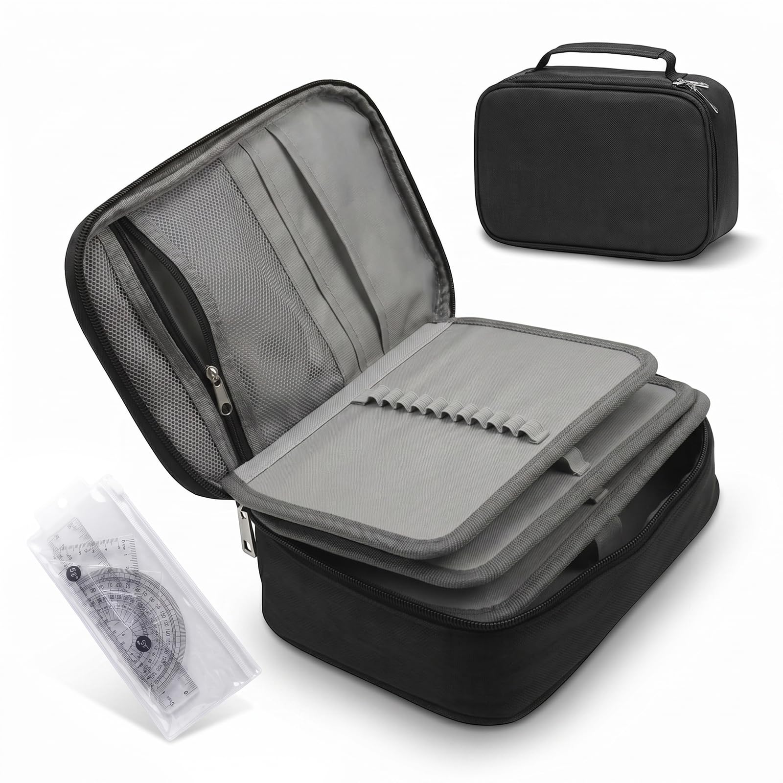 72 Slots Pencil Storage Bag, Pencil Case with Compartments Detachable