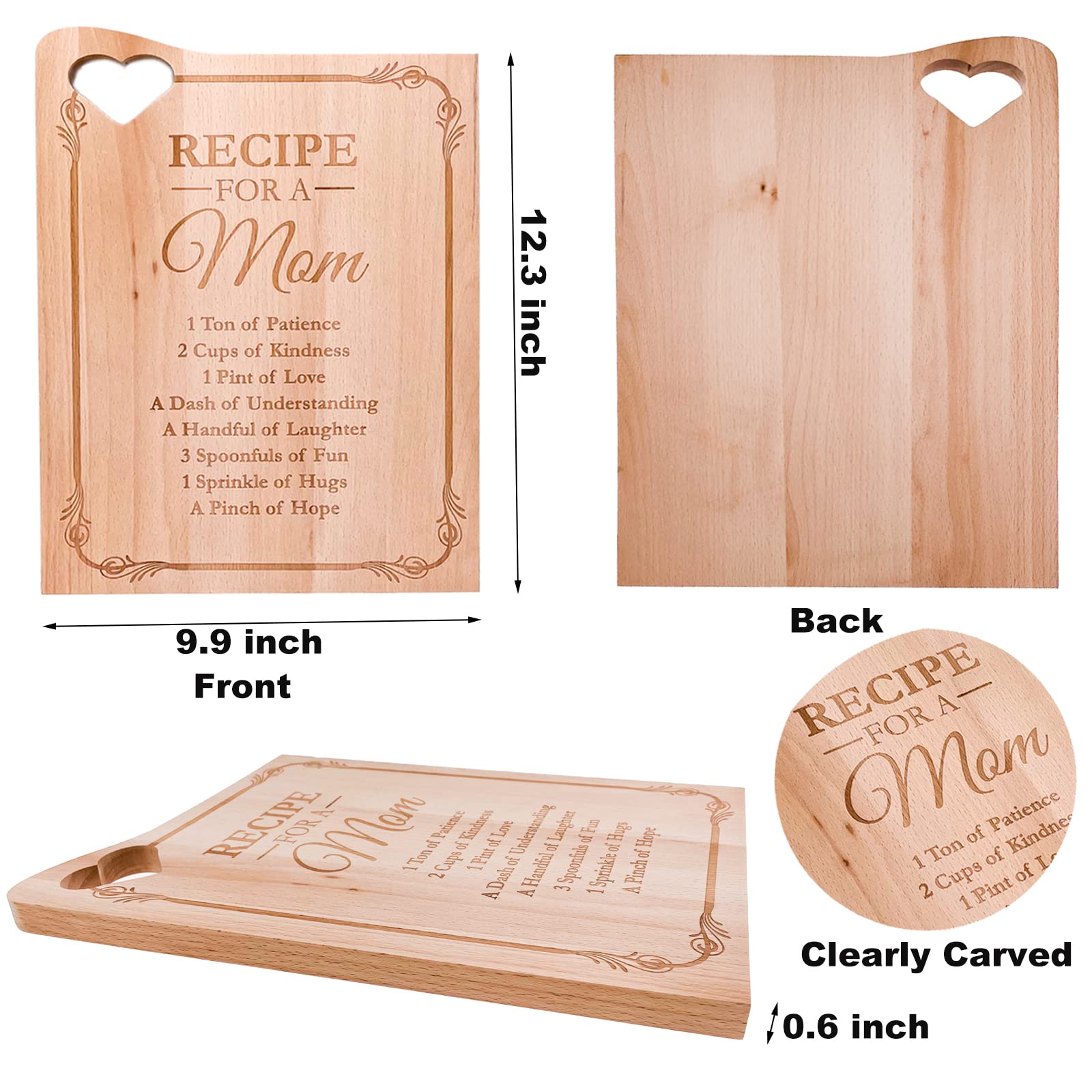 On The Rox Regalos Para Mamá – Tabla De Cortar Personalizada Grabada De Bambú Con Texto En Inglés «#1 Mom Nutritional Facts» (9 X 6 Pulgadas) – Regalos De Cumpleaños Para