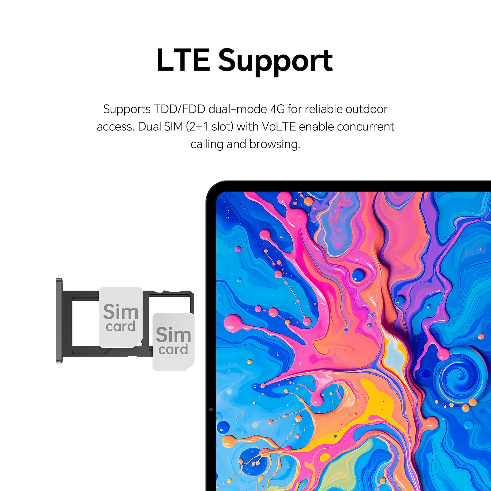 TECLAST Artpad Pro Tablet 12.7" Android15, 20GB+256GB 2.2GHz CPU G99 4G LTE | 10000mAh 30W Carica Rapida/Octa-Core Gaming Tablet Doppio SIM 5G WiFi, 2176×1600, TF 8TB