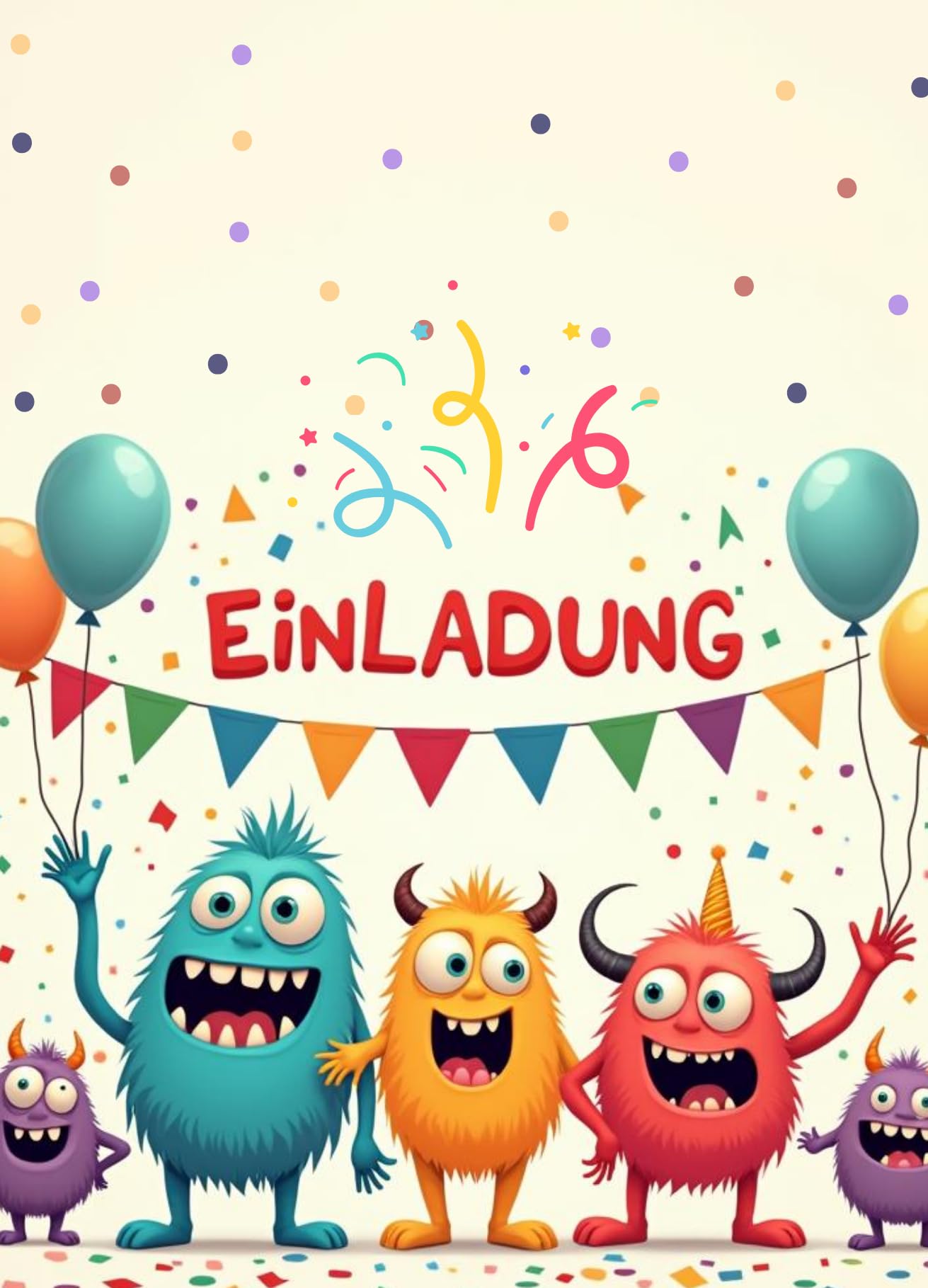 ZETTMANN Monster Einladungskarten Kindergeburtstag – 10er Set – Lustige Monster Party Einladungen für Jungen & Mädchen – Premium Druck DIN A6